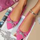 SM New York Women's Pink Flats with Bow Detail, Size 10