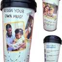 Greenbrier Customizable Photo Travel Mugs 2pcs 11 ozs each - by akj - Black Sliding Top w6.25inch Clear Plastic Cup for Arts & Crafts Mother's Day Father's Day Birthday Present, 2 Count (Pack of 1)