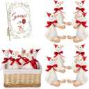 One Silly Goose 1st Birthday Decoration 8 Sets 15.7 Inch Soft Silly Goose Stuffed Animal Hat with Wood Table Decor for Christmas Birthday Party Gift Baby Shower Decoration (Claret Red)