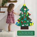 3.2Ft DIY Felt Christmas Tree Set for Kids Toddlers, 26 Hanging Ornaments Felt Christmas Tree Wall Craft Kits for Xmas Party Office Decoration, New Year Door Wall Decorations-A