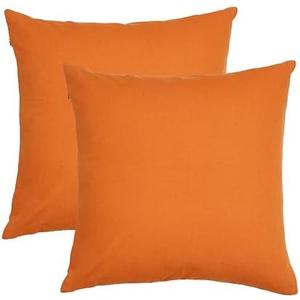 RELY+ Cotton Throw Pillow Covers 18x18 Inch Set of 2 Rust Decorative Zippered Cases for Couch Bedroom Sofa Farmhouse Living Room Decoration Gifts Outdoor & Indoor -(Covers Only)