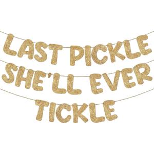 Fulmoon Pre Strung Funny Bachelorette Banner Naughty Bachelorette Party Decorations Glitter Bridal Shower Sign for Wedding Party Favor Supplies Gifts Ideas(Champagne Gold)