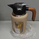 84 oz/2.5 Liter Glass Pitcher with Lid and Handle, Glass Carafe/Jug for Hot/Cold Water, Large Iced Tea Pitcher for Coffee, Juice and Homemade Beverage (Amber)