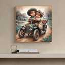 4 x GXGLLPZBY 5D Diamond Painting Kits for Beginners, DIY Retro Car Diamond Art Kits for Adult, Suitability Full Round Diamond Dot Gem Art Kits, Home Wall Decoration 13.78x13.78 Inches