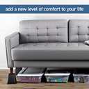 HOME IT 5 to 6-inch Super Quality Black Bed Risers, Heavy Duty Stackable Furniture Risers for College Dorm Bed Sofa Table Couch Chair 4-Pack (Black) (Square)