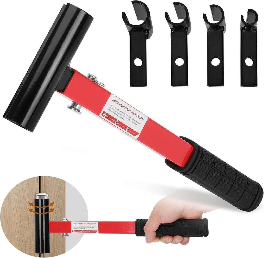 Hinge Bender Tool Set, 4 Size Precision Door Hinge Adjustment Tool Kit with Replacement Wrench, Heavy Duty Door Hinge Bender Feature Durable Steel Construction,Ideal for Residential & Professional Use
