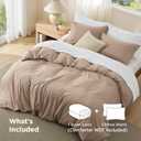 Bedsure Duvet Cover King Size - Soft Double Brushed Bedding Set for Kids & Adults, Zipper Closure, 3 Pieces, Includes 1 Duvet Cover (104"x90") & 2 Pillow Shams, NO Comforter, Light Khaki
