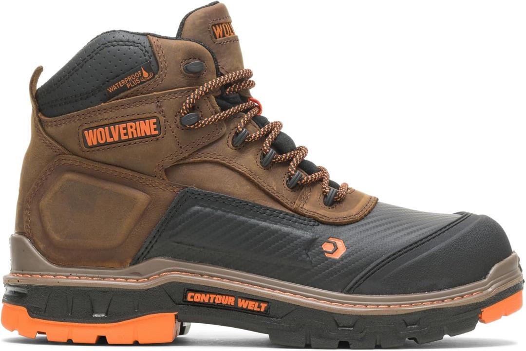 Wolverine Men's Overpass 6" Mid Composite Toe Waterproof Work Boot (10, Summer Brown)