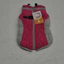 Lelepet Dog Coat with Harness Waterproof Dog Jacket, Reflective & Adjustable Turtleneck Neckline, Warm Fleece Vest for Winter, Coats for Small Dogs, Rose Red, S