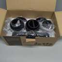 ZCCZ Black Matte Bathroom Accessories Set 6 Pieces - Toothbrush Holder, Lotion Dispenser, Qtip Container, Vanity Tray, Tumbler - Countertop Organizer for Bathrooms - Elegant and Functional Dcor Set