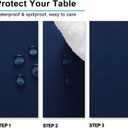 Hiasan Navy Blue Tablecloth for Rectangle Tables - Waterproof and Spillproof Washable Fabric Table Cloth for Dining Room Kitchen Party, 60 x 84 Inch