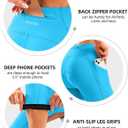 Women's 4D Padded Bike Pants High Waist Cycling Shorts Bicycle Capris 3/4 Biking Tights with Zipper Pockets (Medium)