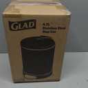 Glad Small Trash Can, 1.2 Gallon | Round Stainless Steel Garbage Bin with Soft Close Lid & Step Foot Pedal | Black Metal Waste Basket with Removable Inner Bucket, Matte Black