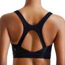RUNNING GIRL High Impact Sports Bras for Women, High Support Running Strappy Women's Sports Bra with Sewn in Pads (Black, XXL)