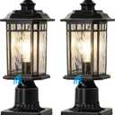 DASTOR 2 Pack Dusk to Dawn Outdoor Post Lights, Outdoor Lamp Post Light with Pier Mount Base, Waterproof Aluminum Post Outdoor Lighting for Garden Patio Pathway
