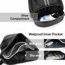 Hoedia Sports Drawstring Backpack - String Swim Gym Bag with Shoes Compartment and Wet Proof Pocket for Women&Men