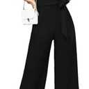 SheKiss Casual Elegant Jumpsuits For Women Dressy 2026 One Piece Short Sleeve Rompers Wide Leg Formal Business Outfits. XXL