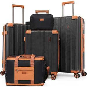 Cobens Luggage Sets 5PCS, Durable Hardshell Suitcases with Wheels, 20/24/28 | Lightweight ABS, TSA-Approved Locks, Detachable 360° Spinner Wheels, Carry-On & Checked Family Travel