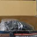 PowerFlow Garden Hose, NON-EXPANDABLE 50 Feet Premium Quality Stainless Steel Metal Water Hose with Durable Fabric Skin, Hose For Commercial, Residential Use, Bonus 10-way Spray Nozzle (50 Ft, Black)