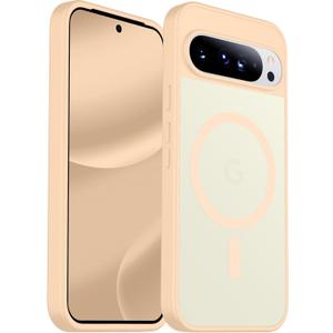 SPIDERCASE Magnetic for Google Pixel 10 Pro XL Case, Military Grade Drop Protection Slim Translucent Matte Shockproof Anti-Fingerprint Phone Case for Pixel 10 Pro XL,Sand Pink