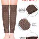 Geyoga 12 Pairs Women Leg Warmers for Winter, Cable Knit Knee High 80s Plus Size Leg Warmers for Boot Yoga Socks Ballet Dance(Mixed Colors)