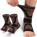 LISEPWU Copper Ankle Brace, Copper Infused Ankle Support Compression Sleeve for Men & Women, for Foot Pain Relief, Sprained Recovery, Achilles Tendonitis, Daytime or Night Use(M)
