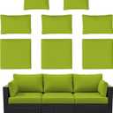 8p Outdoor Cushion Slipcovers Outdoor Patio Cushions Covers Replacement Waterproof with Zipper for 3-Seat Outdoor Rattan Sofa Patio Furniture Cushion Covers Grass Green, Covers Only