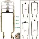 7 8 9 10 inch Lamp Shade Harp Holder,Antique Brass Lamp Harp Kit,Fit Both Standard Lamp Rod and E26 Light Base UNO Fitter Adapter,with 2 Shade Attaching Finial Top (Bronze Color - 1 Set)