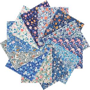 12 PCS William Morris Floral Cotton Fabric Bundles 18 x 22 Inch Retro Flower Fat Quarters Fabric Bundle Floral Squares Sheets Patchwork for Quilting Craft DIY Sewing Quarters Bundle Handmade