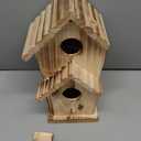 Bird Houses for Outside, Wooden Outdoor 2 Hole Bird House, Can Accommodate 2 Bird Families Suitable for Bluebird,Finch,Cardinals, Garden Hanging Birdhouse No Assembly Required