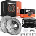 A-Premium 11.81 inch(300 mm) Front Disc Brake Rotors + Ceramic Pads Kit Compatible with Acura and Honda Models - CL 2001-2003, TL 1999-2003/2006-2008, TSX 2004-2010, Accord 2003-2011, 6-Pack