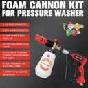 Pressure Washer Foam Cannon Gun & Sprayer Kit, Car Wash Kit, 5 Adjustable Nozzles, 1/4" Quick Connect, Fits 1000-4000 PSI, Includes Foam Sprayer & Accessories