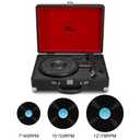 Vinyl Stereo Blue Record Player 3 Speed Portable Turntable Suitcase Built in 2 Speakers RCA Line Out AUX Headphone Jack PC Recorder