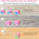 2Packs Interactive Cat Toys for Indoor Cats, Interactive Cat Ball Toy with Elastic Mesh Tail, Automatic Cat/Kitten Toys with Chirping & Motion Activate, Cat Toys for Bored Indoor (Pink+Yellow)