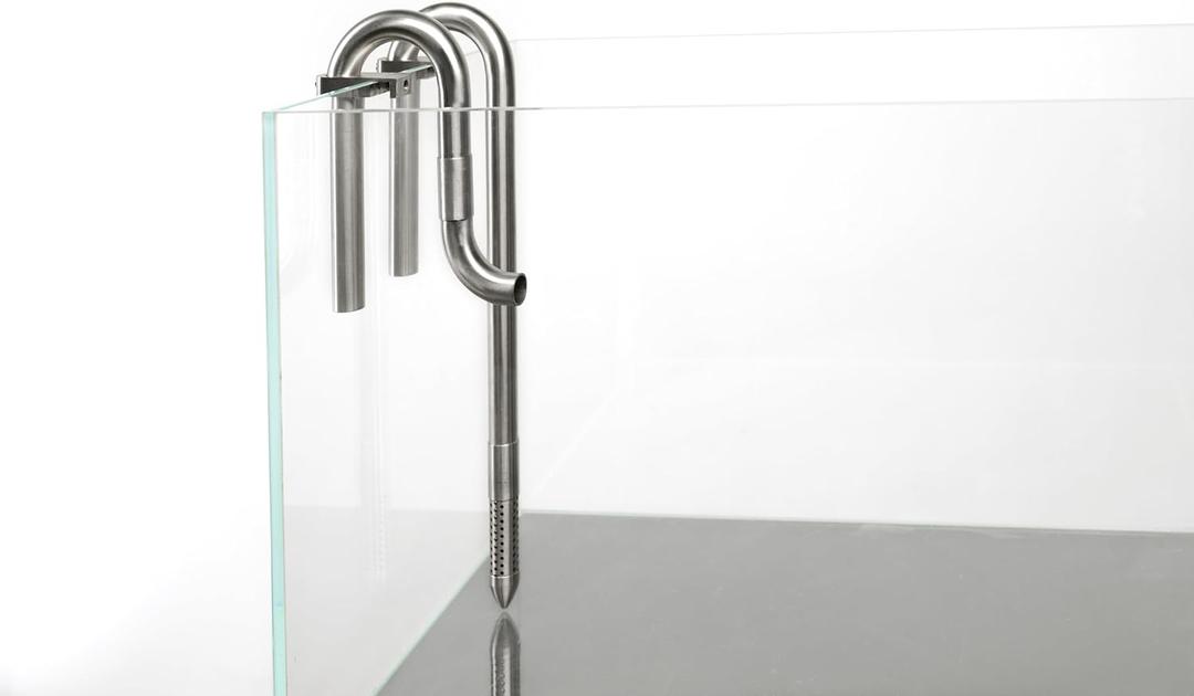 LANDEN 304 Stainless Steel Lily Pipes with Clamps for Rimless Glass Aquarium, Inflow and Outflow Set (Pipe Diameter 16mm) (ID/OD=14/16mm)