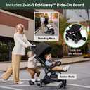 Ingenuity 3D Travelmate Pro Lightweight Travel Stroller with Fold-Away Ride-On Board for Toddlers, Airplane Overhead Bin Compatible, Car Seat Ready, One-Hand Fold