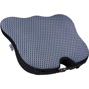 Soft Dense Memory Foam Car Seat Cushion for Driving - Seat Cushion for Car Seat Driver with Wedge Design & Raised Back to Broaden Vision, Provides Comfort for Lower Back & HIPS (Passenger Use Too) (Gray)