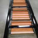 GameGem 6 Step Ladder, Aluminum Folding Step Stool with Anti-Slip Sturdy and Wide Pedal, Portable Lightweight Step Ladder with Handgrip for Indoor Outdoor Use, 330 lbs Capacity, Black Woodgrain