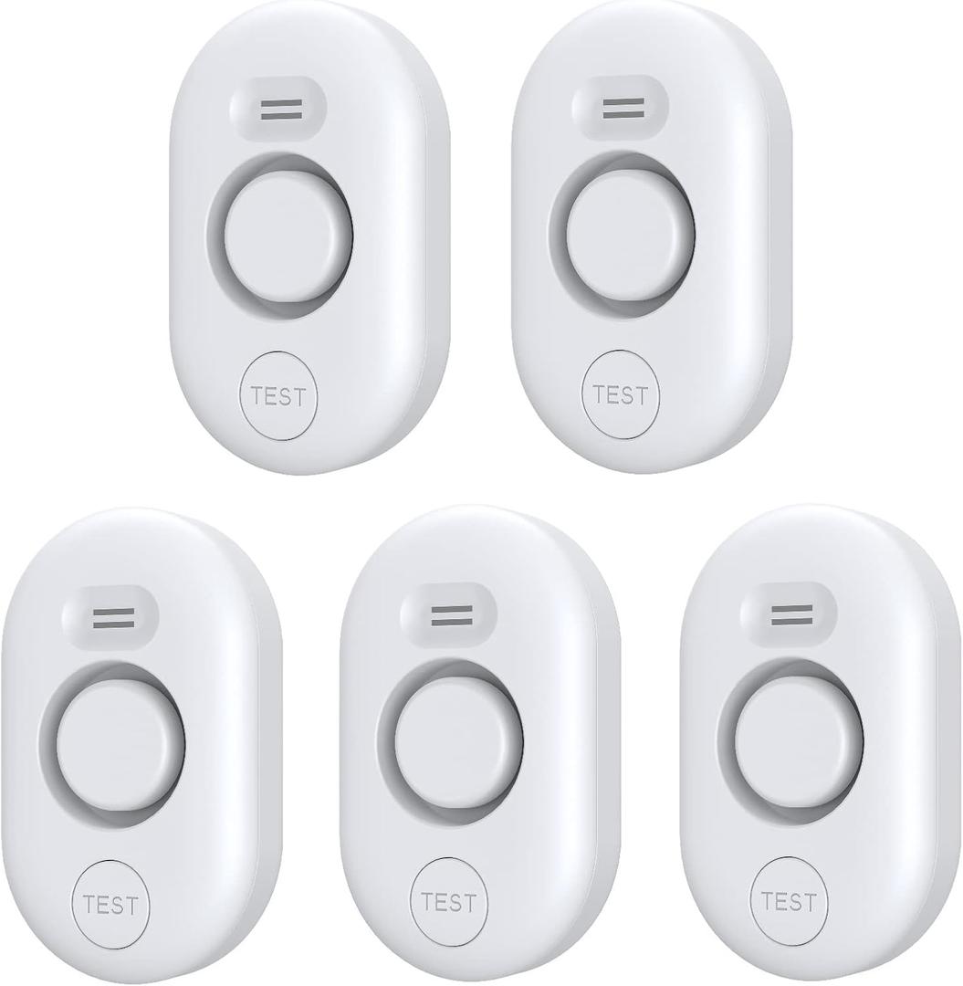Water Leak Detector Sensor Alarm: Water Flooding Monitor for Home Adjustable Wet Moisture Alert Smart Sink Overflow Monitoring Pipe Leakage Drip Detection Warning for Basement Floor (5*Sensor)