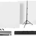 White Screen with StandHeorryn 2x1.5M Whitescreen Chromakey Background with Photography Support Stand Kit for Photoshoot Stream Gaming Photo Video Recording