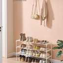 SONGMICS Shoe Rack, 3-Tier Shoe Organizer, Metal Storage Shelf, Upright or Upside Down, for 16-20 Pairs, Stackable, for Entryway, 11.8 x 36.2 x 21.7 Inches, Pearl White ULSA303W03
