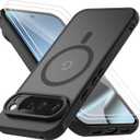 Wanme Magnetic Case for Google Pixel 10 Pro XL, Drop Protection Slim Translucent Matte Shockproof Anti-Fingerprint Phone Case for Google 10 Pro XL (Black)