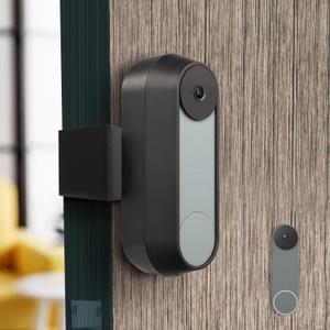 Wasserstein Anti-Theft Mount Compatible with Google Nest Doorbell Battery - No-Drill Installation (Black)