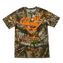 Bioworld Superman Blaze Orange Logo Men's Camo Crew Neck Short Sleeve T-Shirt-XXL