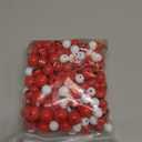 Vicenpal 240 Pcs Christmas Wooden Beads for Crafts Snowman Santa Round Wood Beads with Twine Red Green White DIY Ornaments for Christmas Tree Xmas Winter Decoration(Santa)