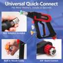 Short Pressure Washer Gun with Swivel, 5000 PSI Power Washer Gun, 3/8" Quick Connect, M22-14mm and M22-15mm Adapter, 5 Nozzle Tips, Trigger Lock for Car Wash and Cleaning
