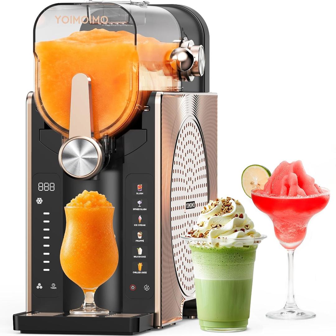 Slushie Machine, Soft Serve Ice Cream Maker 88OZ, 15 Min SmartFreeze, Glod