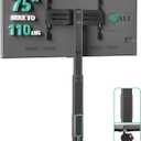 WALI Rolling TV Stand with Power Outlet & AV Shelf, Mobile Tall TV Stand Mount on Wheels for 32-75 inch TV up to 110 lbs, Swivel Height Adjustable TV Cart with Wood Base for Bedroom(TVDVD-6PR), Black