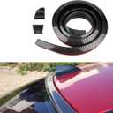 Car Rear Spoiler Roof Lip Kit, Carbon Fiber 3D Rubber Trunk Spoiler Trim Strip, Car Rear Spoiler Kit, Auto Exterior Accessories Punch-Free Installation for Most Cars