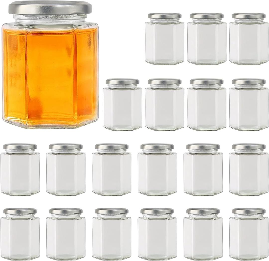 Accguan 20 Pcs 10 oz Glass Jars with Silver Lids, Mason Jars for Gifts, Crafts, Wedding, Spice, Extra Tags String